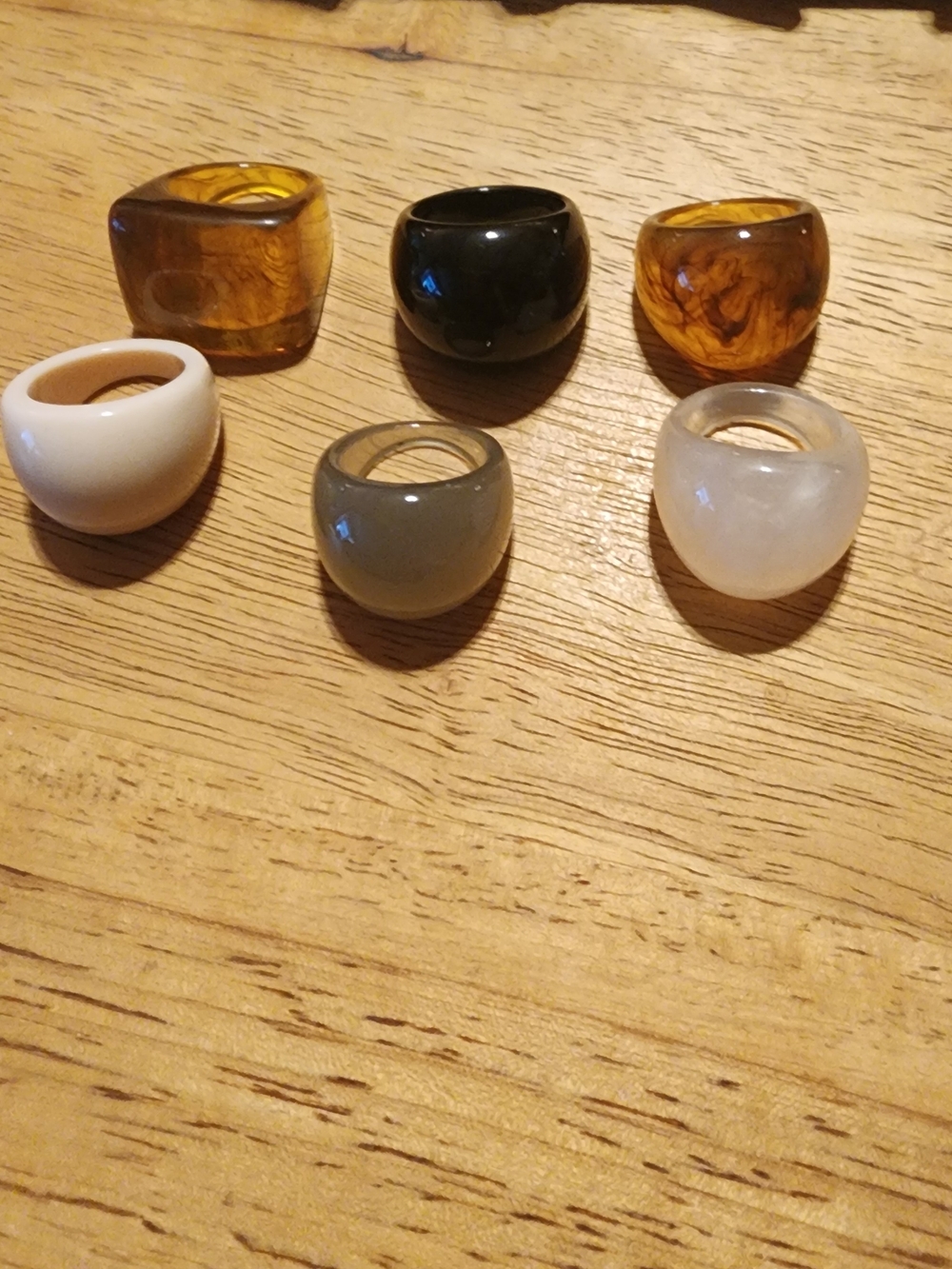 Chunky Resin Ring Set Pk 2